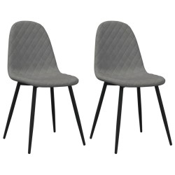 vidaXL Sillas de comedor 2 unidades terciopelo gris claro