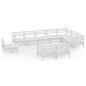 vidaXL Juego de muebles de jardín 10 piezas madera maciza pino blanco vidaXL Juego de muebles de jardín 10 piezas madera maciza pino blanco