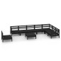vidaXL Juego de muebles de jardín 9 pzas madera maciza de pino negro vidaXL Juego de muebles de jardín 9 pzas madera maciza de pino negro