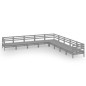vidaXL Juego de muebles de jardín 9 piezas madera maciza de pino gris