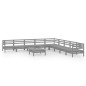 vidaXL Juego de muebles de jardín 10 piezas madera maciza de pino gris vidaXL Juego de muebles de jardín 10 piezas madera maciza de pino gris