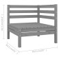 vidaXL Juego de muebles de jardín 10 piezas madera maciza de pino gris vidaXL Juego de muebles de jardín 10 piezas madera maciza de pino gris