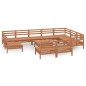 vidaXL Juego muebles de jardín 11 pzas madera maciza pino marrón miel vidaXL Juego muebles de jardín 11 pzas madera maciza pino marrón miel