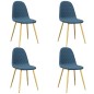 vidaXL Sillas de comedor 4 unidades terciopelo azul vidaXL Sillas de comedor 4 unidades terciopelo azul