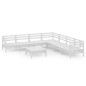 vidaXL Juego de muebles de jardín 8 piezas madera maciza pino blanco vidaXL Juego de muebles de jardín 8 piezas madera maciza pino blanco