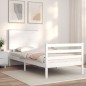 vidaXL Estructura de cama individual con cabecero madera maciza blanco vidaXL Estructura de cama individual con cabecero madera maciza blanco
