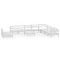 vidaXL Juego de muebles de jardín 11 piezas madera maciza pino blanco vidaXL Juego de muebles de jardín 11 piezas madera maciza pino blanco