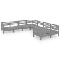 vidaXL Juego de muebles de jardín 8 piezas madera maciza de pino gris vidaXL Juego de muebles de jardín 8 piezas madera maciza de pino gris