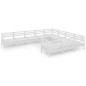 vidaXL Juego de muebles de jardín 10 piezas madera maciza pino blanco vidaXL Juego de muebles de jardín 10 piezas madera maciza pino blanco