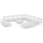 vidaXL Juego de muebles de jardín 14 piezas madera maciza pino blanco