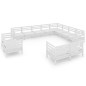 vidaXL Juego de muebles de jardín 12 piezas madera maciza pino blanco vidaXL Juego de muebles de jardín 12 piezas madera maciza pino blanco