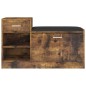 vidaXL Banco zapatero madera de ingeniería roble ahumado 94,5x31x57 cm vidaXL Banco zapatero madera de ingeniería roble ahumado 94,5x31x57 cm