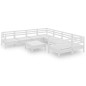 vidaXL Juego de muebles de jardín 9 piezas madera maciza pino blanco vidaXL Juego de muebles de jardín 9 piezas madera maciza pino blanco