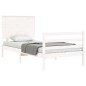 vidaXL Estructura de cama individual con cabecero madera maciza blanco vidaXL Estructura de cama individual con cabecero madera maciza blanco