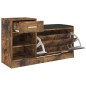 vidaXL Banco zapatero madera de ingeniería roble ahumado 94,5x31x57 cm vidaXL Banco zapatero madera de ingeniería roble ahumado 94,5x31x57 cm