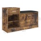 vidaXL Banco zapatero madera de ingeniería roble ahumado 94,5x31x57 cm vidaXL Banco zapatero madera de ingeniería roble ahumado 94,5x31x57 cm
