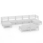 vidaXL Juego de muebles de jardín 9 pzas madera maciza de pino blanco vidaXL Juego de muebles de jardín 9 pzas madera maciza de pino blanco