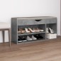vidaXL Banco zapatero cojín contrachapada gris hormigón 104x30x49 cm vidaXL Banco zapatero cojín contrachapada gris hormigón 104x30x49 cm