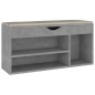 vidaXL Banco zapatero cojín contrachapada gris hormigón 104x30x49 cm vidaXL Banco zapatero cojín contrachapada gris hormigón 104x30x49 cm