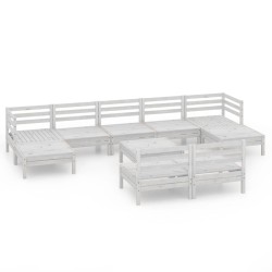 vidaXL Juego de muebles de jardín 10 pzas madera maciza de pino blanco