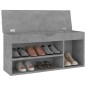 vidaXL Banco zapatero cojín contrachapada gris hormigón 104x30x49 cm vidaXL Banco zapatero cojín contrachapada gris hormigón 104x30x49 cm