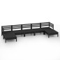 vidaXL Juego de muebles de jardín 7 pzas madera maciza de pino negro vidaXL Juego de muebles de jardín 7 pzas madera maciza de pino negro