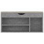 vidaXL Banco zapatero cojín contrachapada gris hormigón 104x30x49 cm vidaXL Banco zapatero cojín contrachapada gris hormigón 104x30x49 cm