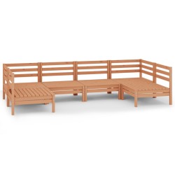 vidaXL Juego muebles de jardín 6 piezas madera maciza pino marrón miel