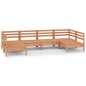 vidaXL Juego muebles de jardín 6 piezas madera maciza pino marrón miel