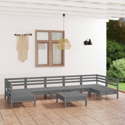 vidaXL Juego de muebles de jardín 8 piezas madera maciza de pino