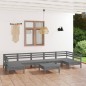 vidaXL Juego de muebles de jardín 8 piezas madera maciza de pino vidaXL Juego de muebles de jardín 8 piezas madera maciza de pino