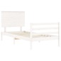 vidaXL Estructura de cama individual con cabecero madera maciza blanco vidaXL Estructura de cama individual con cabecero madera maciza blanco
