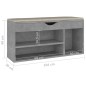 vidaXL Banco zapatero cojín contrachapada gris hormigón 104x30x49 cm vidaXL Banco zapatero cojín contrachapada gris hormigón 104x30x49 cm