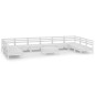 vidaXL Juego de muebles de jardín 11 piezas madera maciza pino blanco vidaXL Juego de muebles de jardín 11 piezas madera maciza pino blanco