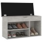 vidaXL Banco zapatero con cojín madera de ingeniería gris hormigón vidaXL Banco zapatero con cojín madera de ingeniería gris hormigón