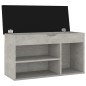 vidaXL Banco zapatero con cojín madera de ingeniería gris hormigón vidaXL Banco zapatero con cojín madera de ingeniería gris hormigón
