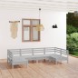 vidaXL Juego de muebles de jardín 6 piezas madera maciza pino blanco vidaXL Juego de muebles de jardín 6 piezas madera maciza pino blanco