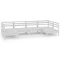 vidaXL Juego de muebles de jardín 6 piezas madera maciza pino blanco vidaXL Juego de muebles de jardín 6 piezas madera maciza pino blanco