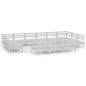 vidaXL Juego de muebles de jardín 14 piezas madera maciza pino blanco