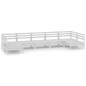 vidaXL Juego de muebles de jardín 7 piezas madera maciza pino blanco vidaXL Juego de muebles de jardín 7 piezas madera maciza pino blanco