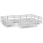 vidaXL Juego de muebles de jardín 11 piezas madera maciza pino blanco vidaXL Juego de muebles de jardín 11 piezas madera maciza pino blanco