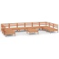 vidaXL Juego muebles de jardín 11 pzas madera maciza pino marrón miel