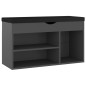 vidaXL Banco zapatero con cojín madera ingeniería gris 80x30x47 cm vidaXL Banco zapatero con cojín madera ingeniería gris 80x30x47 cm