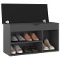 vidaXL Banco zapatero con cojín madera ingeniería gris 80x30x47 cm vidaXL Banco zapatero con cojín madera ingeniería gris 80x30x47 cm
