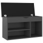 vidaXL Banco zapatero con cojín madera ingeniería gris 80x30x47 cm vidaXL Banco zapatero con cojín madera ingeniería gris 80x30x47 cm