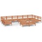 vidaXL Juego muebles de jardín 13 pzas madera maciza pino marrón miel