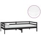 vidaXL Sofá cama con colchón madera de pino maciza negro 90x200 cm vidaXL Sofá cama con colchón madera de pino maciza negro 90x200 cm
