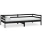 vidaXL Sofá cama con colchón madera de pino maciza negro 90x200 cm vidaXL Sofá cama con colchón madera de pino maciza negro 90x200 cm