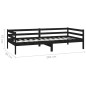 vidaXL Sofá cama con colchón madera de pino maciza negro 90x200 cm vidaXL Sofá cama con colchón madera de pino maciza negro 90x200 cm