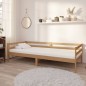 vidaXL Sofá cama y colchón madera pino maciza marrón miel 90x200 cm vidaXL Sofá cama y colchón madera pino maciza marrón miel 90x200 cm